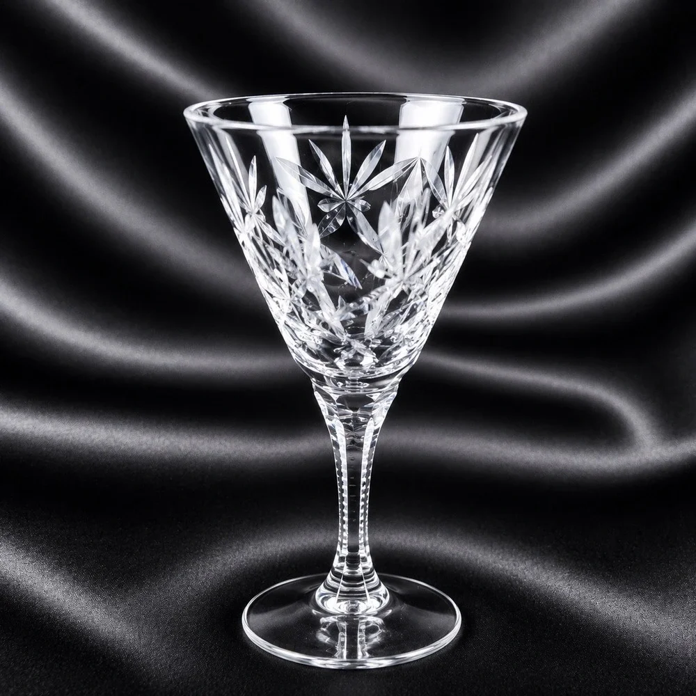 4 Seneca Stratford Crystal Small Sherry Glasses Cut Starburst Stem 476 5.25